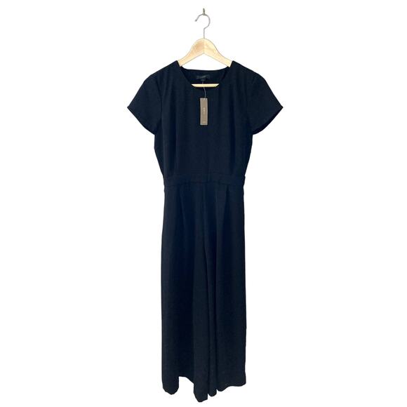 J. Crew NEW Drapey Wrap Back Jumpsuit - Black - 0 - Picture 1 of 9